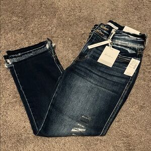 Dark Blue Distressed Jeans